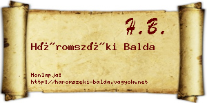 Háromszéki Balda névjegykártya